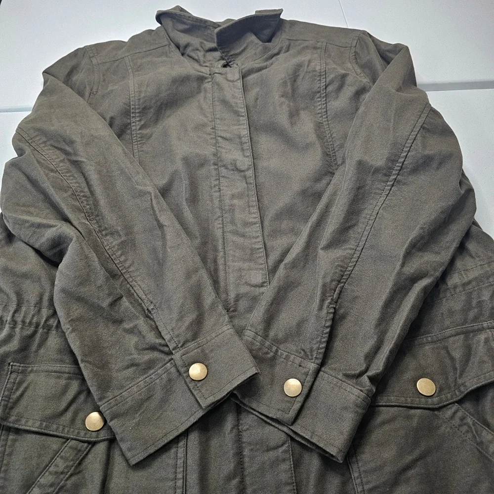 J. Jill Field Jacket XL Brown Removable Quilted Lining Utility Outdoor Barn Coat